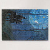 月光の森の神秘的な黒騎士 ジグソーパズル (横)