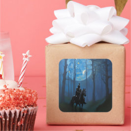 月光の森の神秘的な黒騎士 スクエアシール