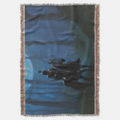 月光の森の神秘的な黒騎士 スローブランケット (正面縦)