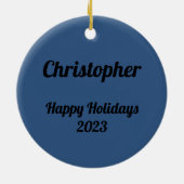 月光の森の神秘的な黒騎士 セラミックオーナメント (裏面)