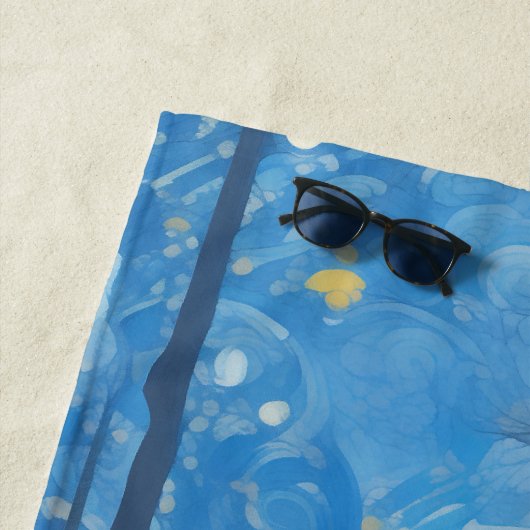 月光の森の神秘的な黒騎士 ビーチタオル (インサイチュ)