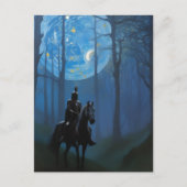 月光の森の神秘的な黒騎士 ポストカード (正面)