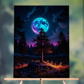 月光の森 – 静かな宇宙夜景 アクリルサイン (ニュートラル)