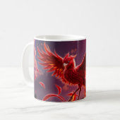 月光の波紋に舞う緋色の鳳凰。 コーヒーマグカップ (正面左)
