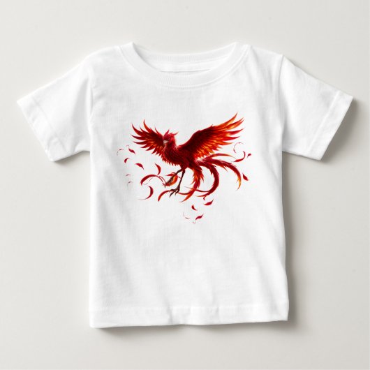 月光の波紋に舞う緋色の鳳凰。 ベビーTシャツ (正面)