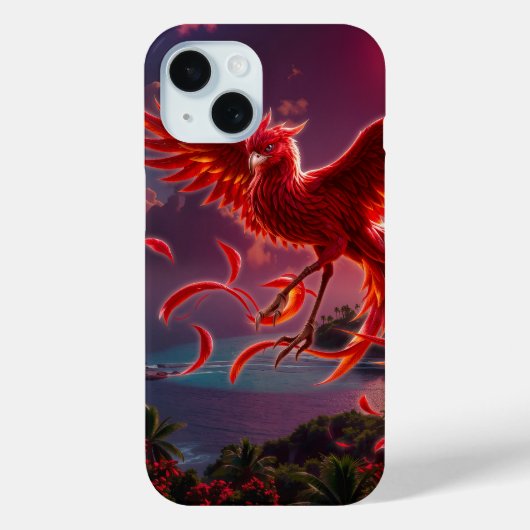 月光の波紋の緋色の鳳凰。 Case-Mate iPhoneケース (裏面)
