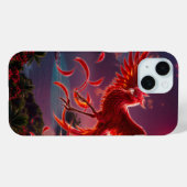 月光の波紋の緋色の鳳凰。 Case-Mate iPhoneケース (裏面 (横))