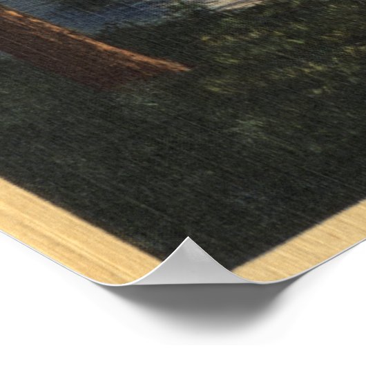 月光の湖の景色 ポスター (角)