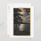月光の湖の景色 ポストカード (正面/裏面)