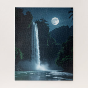 月光の滝 – シネマティックな夜景 ジグソーパズル