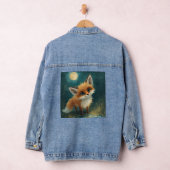 月光の狐、夜の森Tシャツ デニムジャケット (ハンガー)