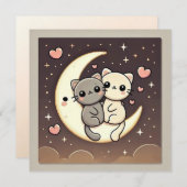 月光の猫の愛のカード シーズンカード (正面/裏面)