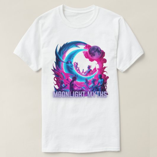 月光の神話 – 月のネオン Tシャツ (デザイン正面)