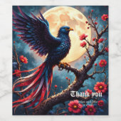 月光の紅翼 — 神秘的な幻想の鳥 ワインラベル (シングルラベル)