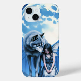 月光の絆 - オオカミとゴシックの妖精 iPhone 15ケース