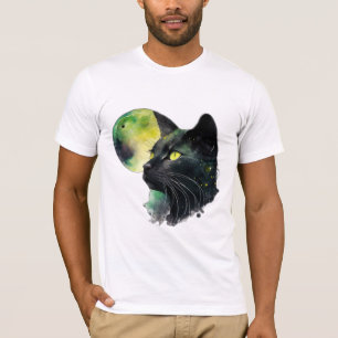 月光の視線 – Mystic Black Cat Tシャツ