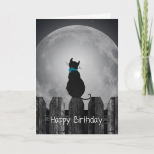 月光の誕生日猫 カード