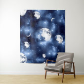 月光の輝き | 空の雲の中の月の満ち欠け タペストリー (インサイチュ)