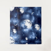 月光の輝き | 空の雲の中の月の満ち欠け タペストリー (正面)