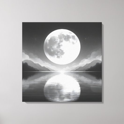 月光の静威厳のあるかな夜の海 キャンバスプリント (正面)