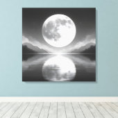 月光の静威厳のあるかな夜の海 キャンバスプリント (インサイチュ (ウッドフロア))