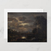 月光の風景（ブリッジ付き） ポストカード (正面/裏面)