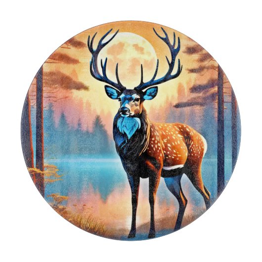 月光の鹿の姿勢 カッティングボード (正面)