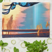 月光の鹿の姿勢 キッチンタオル (折り畳み)