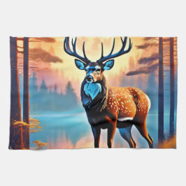 月光の鹿の姿勢 キッチンタオル