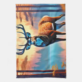 月光の鹿の姿勢 キッチンタオル (縦)