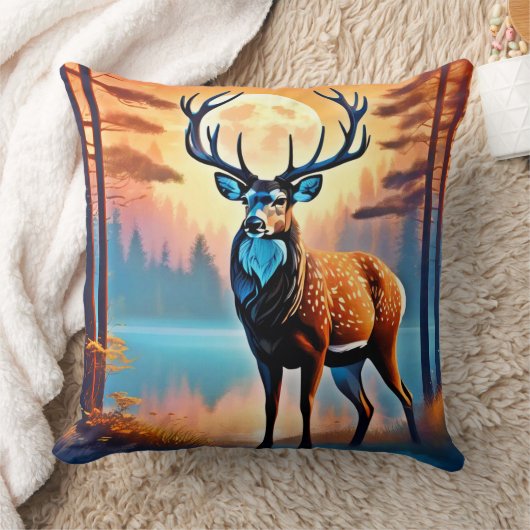 月光の鹿の姿勢 クッション (ブランケット)