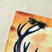 月光の鹿の姿勢 ビーチタオル (インサイチュ)