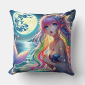 月光を歌うアニメガールPixie Rainbow Mermaid クッション (正面)