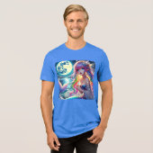 月光を歌うアニメガールPixie Rainbow Mermaid トライブレンドＴシャツ (正面全面)