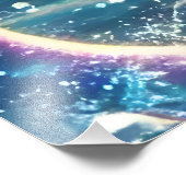 月光を歌うアニメガールPixie Rainbow Mermaid フォトプリント (角)