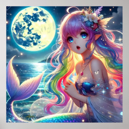 月光を歌うアニメガールPixie Rainbow Mermaid ポスター