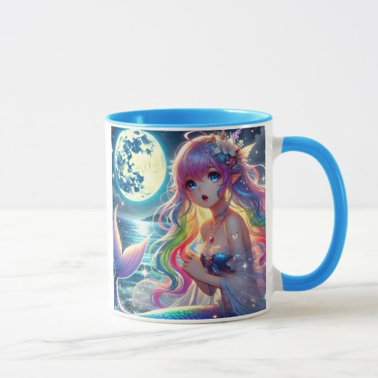月光を歌うアニメガールPixie Rainbow Mermaid マグカップ (右)