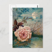月光バラはがき ポストカード (正面/裏面)