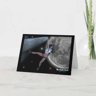 "月光上昇"の石の登山のアートワークカード シーズンカード