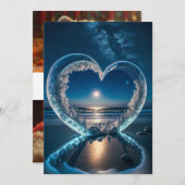 月光協定：氷のハートビーチ結婚式招待状 招待状 (正面/裏面)