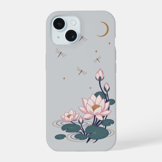 月光蓮池 iPhone 15ケース (裏面)