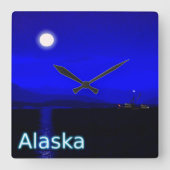 月光路 スクエア壁時計 (正面)