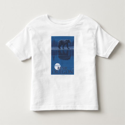 月光-くねり、オレゴンのくま トドラーTシャツ (正面)