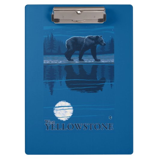 月光-西のイエローストーン、モンタナのくま クリップボード (正面)