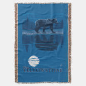 月光-西のイエローストーン、モンタナのくま スローブランケット (正面縦)