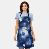 月光 | Moon Phases in Sky Clouds エプロン (着用した状態)