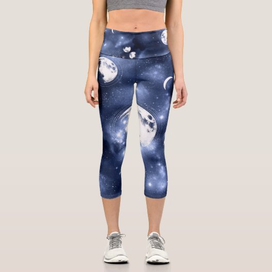 月光 | Moon Phases in Sky Clouds カプリレギンス (正面)