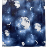 月光 | Moon Phases in Sky Clouds シャワーカーテン (正面)