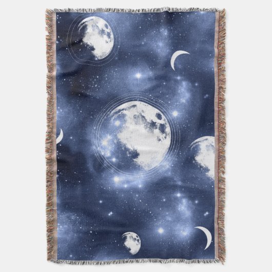 月光 | Moon Phases in Sky Clouds スローブランケット (正面縦)