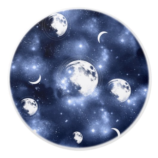 月光 | Moon Phases in Sky Clouds セラミックノブ (正面)